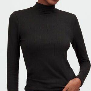 Madewell Black Fitted Long Sleeve Top